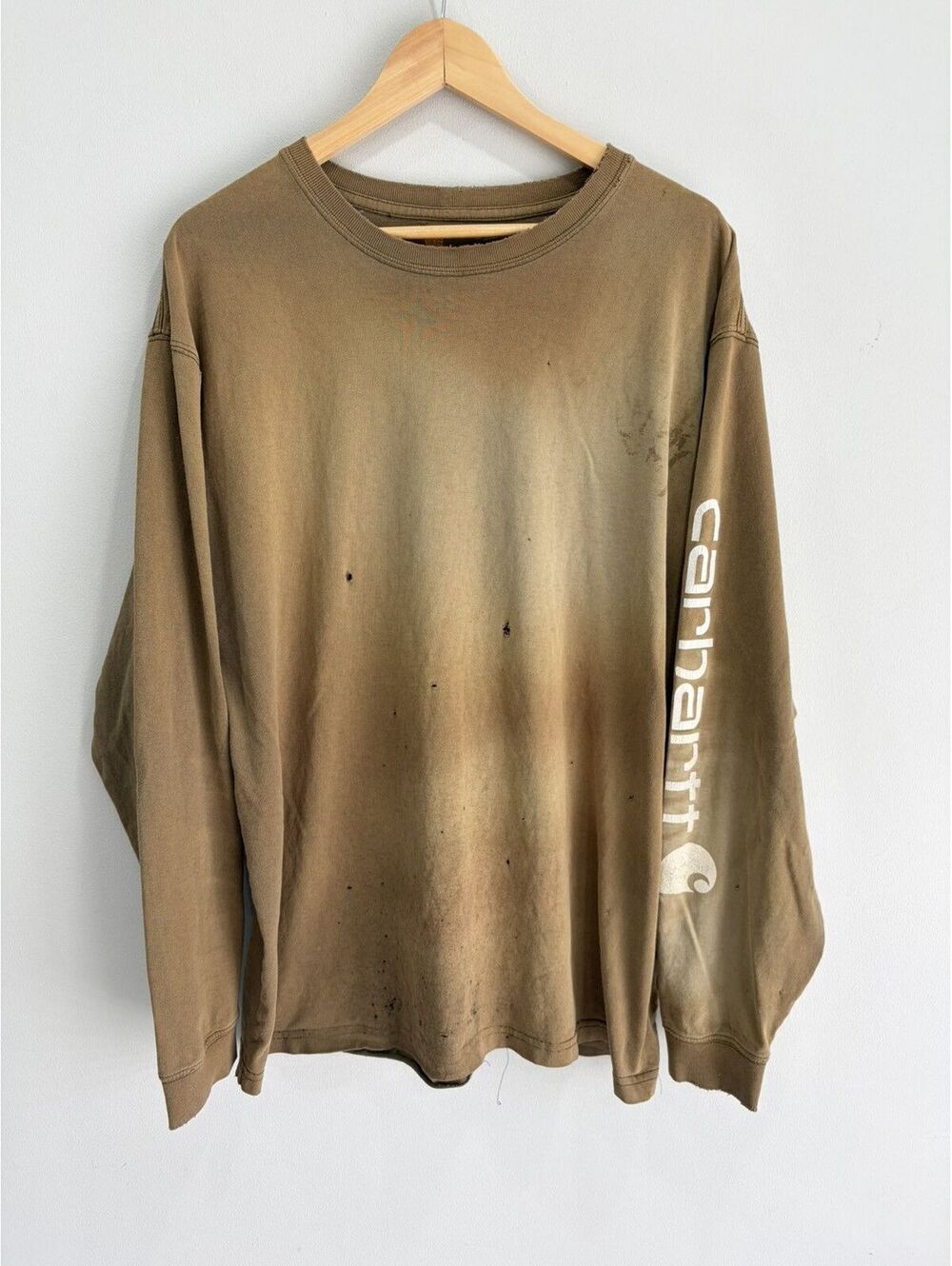 Vtg Carhartt Sun Faded Longsleev Thrashed Shirt grunge erd